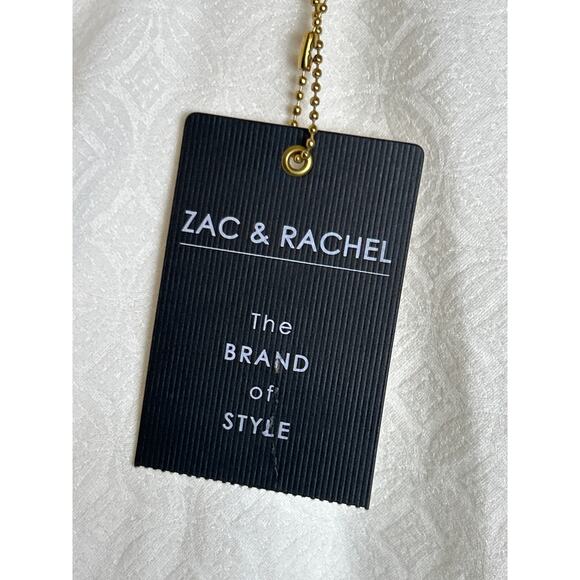 Zac & Rachel women's 12 slim crop white geometric pattern cotton new with tag0 - Picture 3 of 6